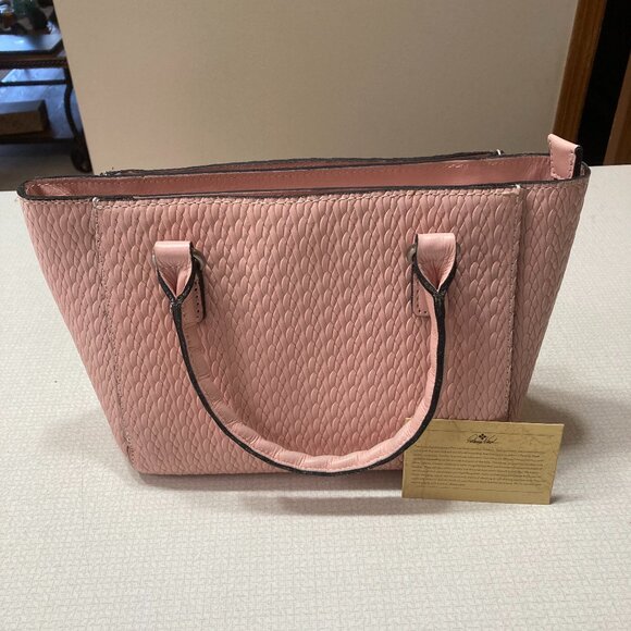 EUC Beautiful Patricia Nash Pattern Embossed Pink Satchel - Picture 1 of 12